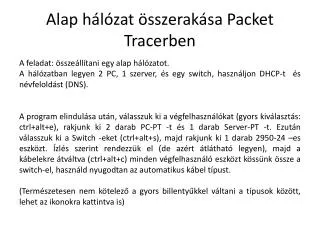 alap h l zat sszerak sa packet tracerben