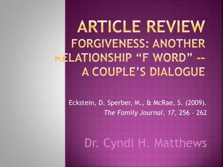 article review forgiveness another relationship f word a couple s dialogue