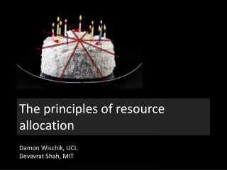 The principles of resource allocation