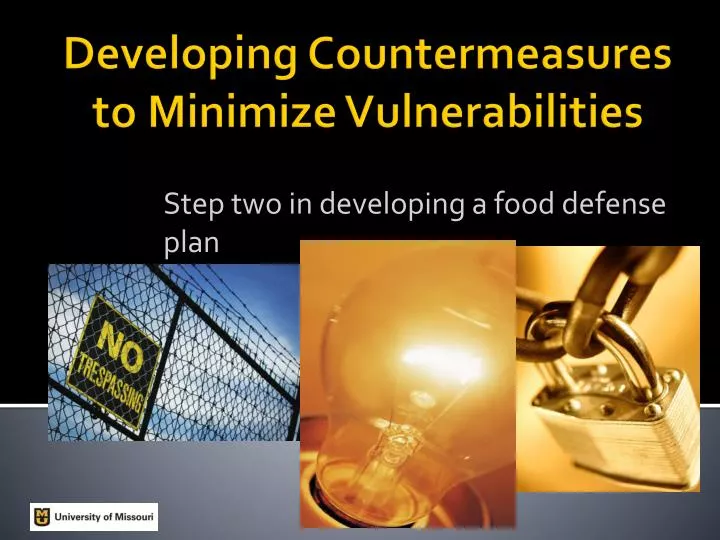 step two in developing a food defense plan