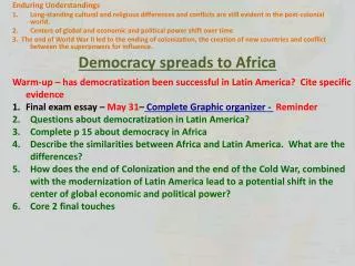 Democracy spreads to Africa