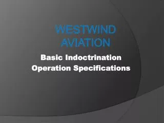 Westwind AVIATIOn