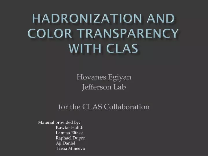 hadronization and color transparency with clas