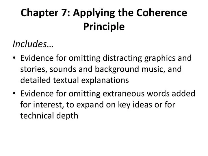 chapter 7 applying the coherence principle