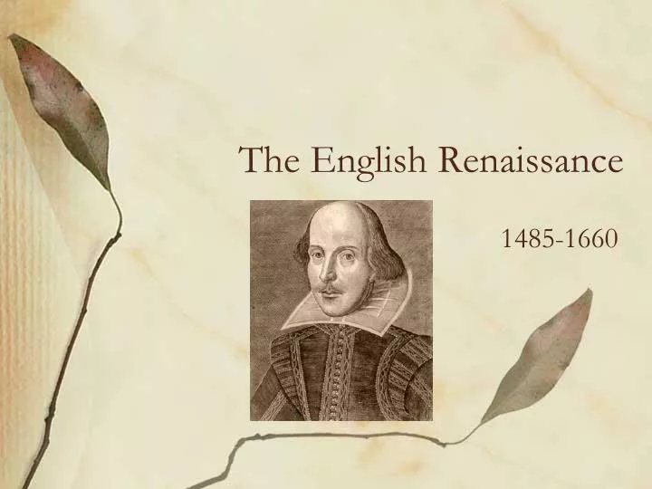 the english renaissance