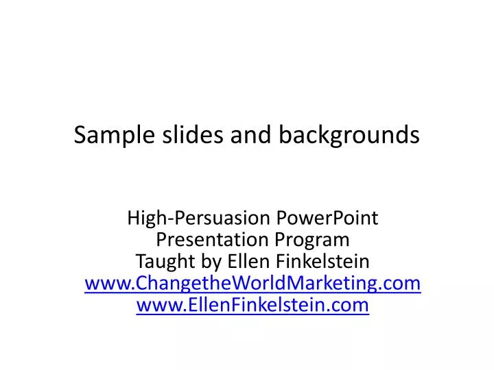 sample slides and backgrounds