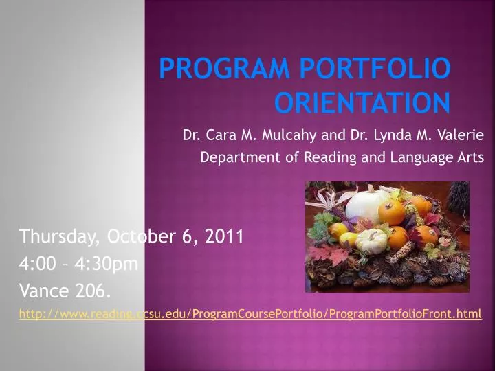 program portfolio orientation