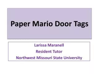 Paper Mario Door Tags