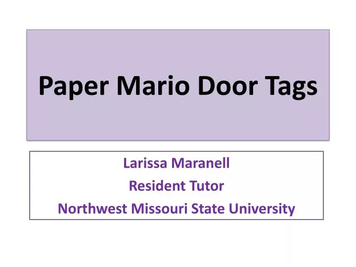 paper mario door tags