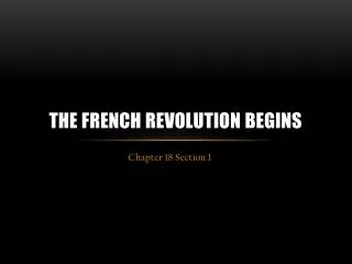 The French Revolution Begins