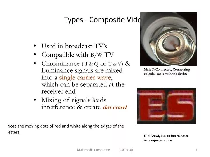 types composite video