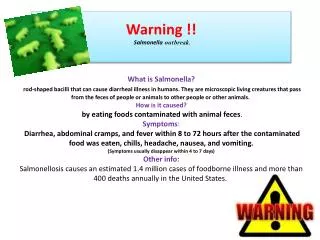 Warning !! Salmonella outbreak.