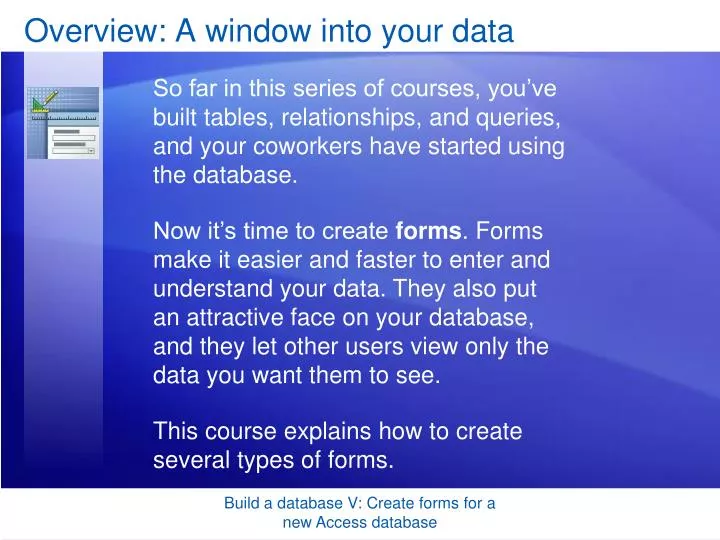 overview a window into your data