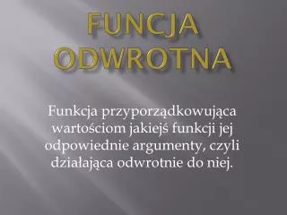 funcja odwrotna
