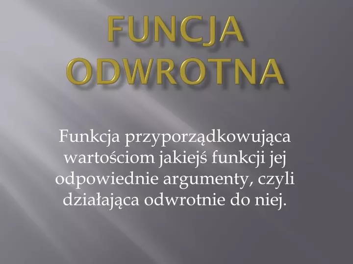 funcja odwrotna