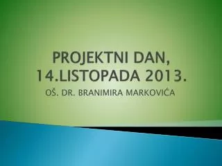 projektni dan 14 listopada 2013