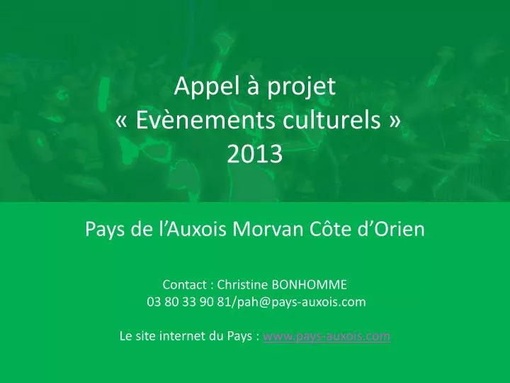 appel projet ev nements culturels 2013