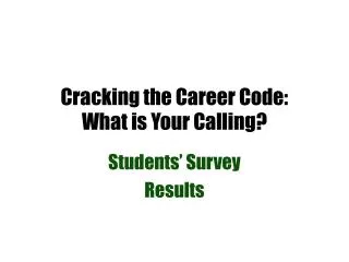 Cracking the Career Code: What is Your Calling?