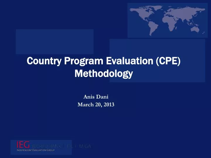 country program evaluation cpe methodology
