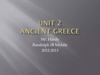 Unit 2 Ancient Greece