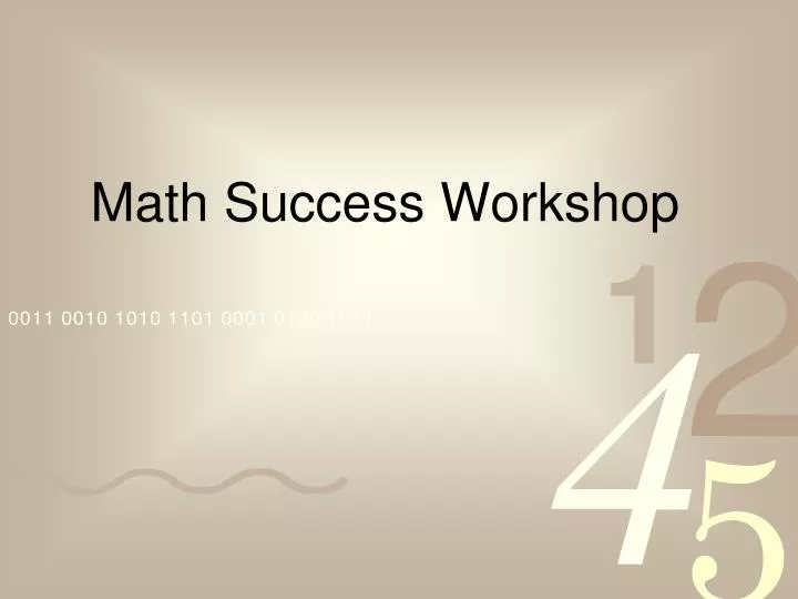 math success workshop