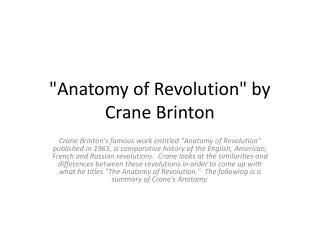 &quot;Anatomy of Revolution&quot; by Crane Brinton