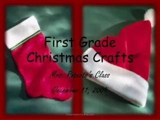 First Grade Christmas Crafts