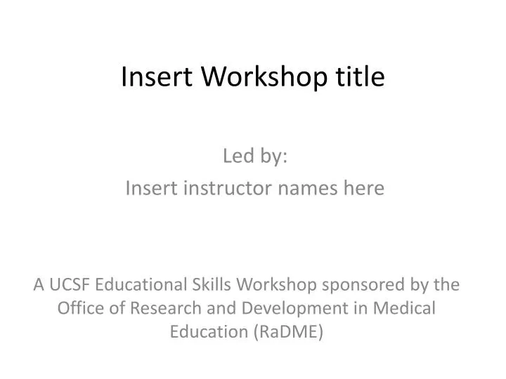 insert workshop title
