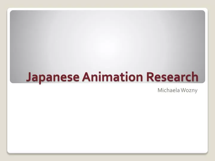 japanese animation research