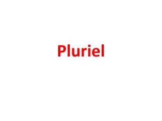 pluriel