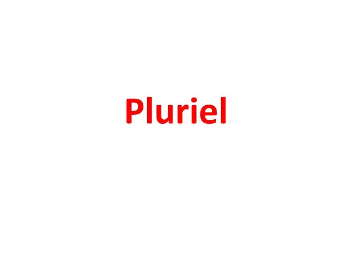 pluriel