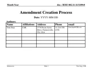 Amendment Creation Process
