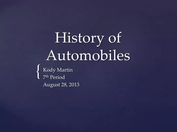 history of automobiles