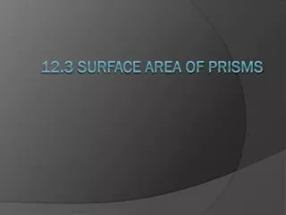 12.3 Surface area of Prisms