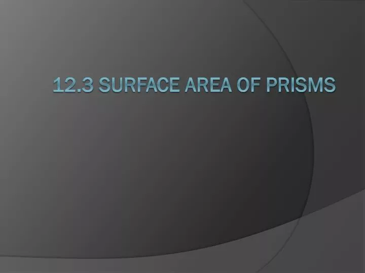 12 3 surface area of prisms
