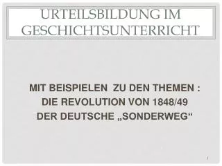 urteilsbildung im geschichtsunterricht