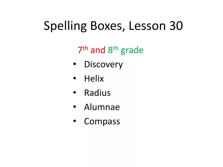 spelling boxes lesson 30