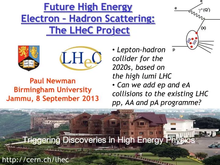 future high energy electron hadron scattering the lhec project