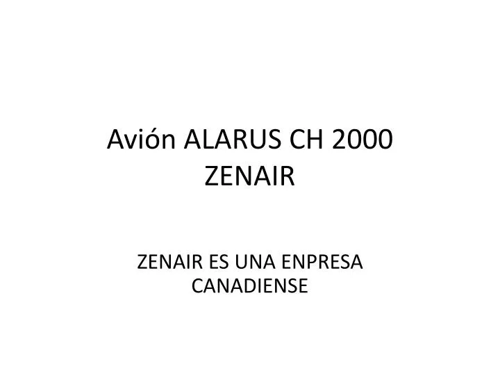 avi n alarus ch 2000 zenair