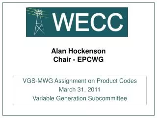 Alan Hockenson Chair - EPCWG