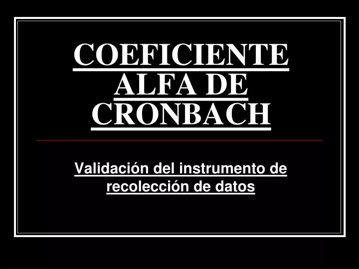 coeficiente alfa de cronbach