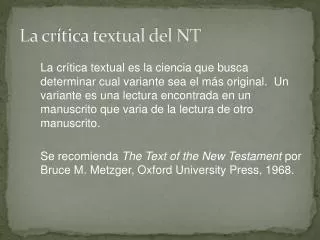 la cr tica textual del nt