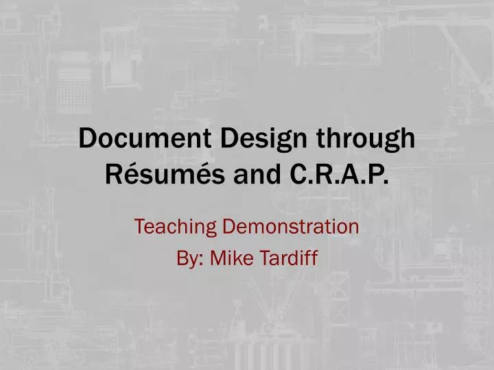 document design through r sum s and c r a p