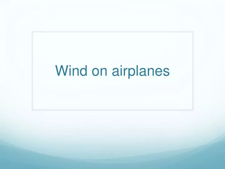 wind on airplanes