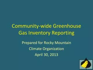 Community-wide Greenhouse Gas Inventory Reporting