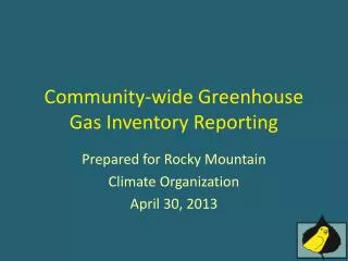 community wide greenhouse gas inventory reporting