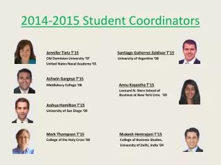 2014-2015 Student Coordinators