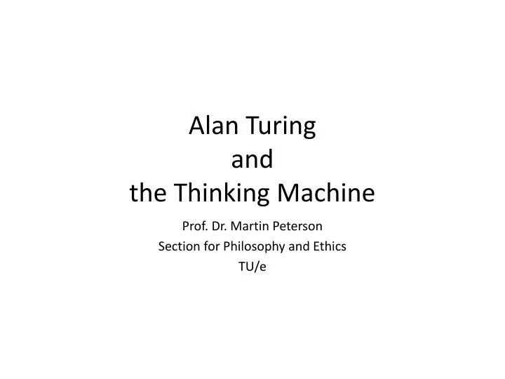 alan turing and the thinking machine