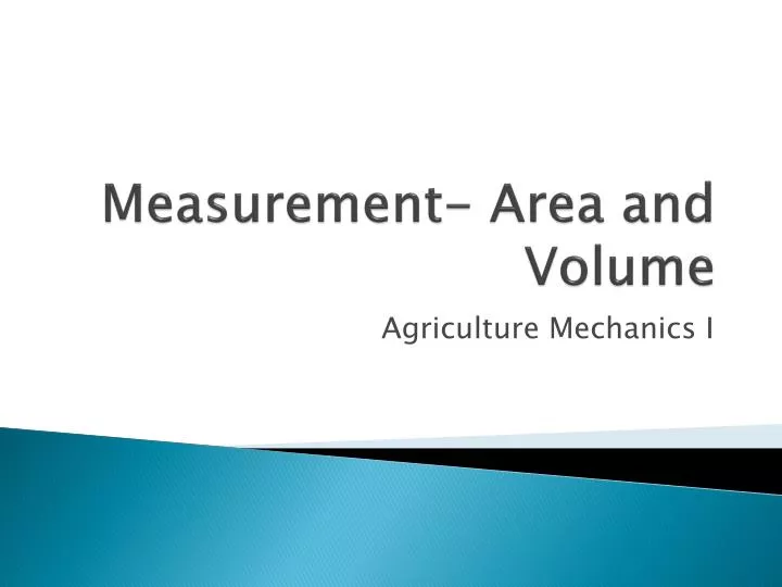 measurement area and volume