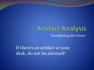 artifact analysis